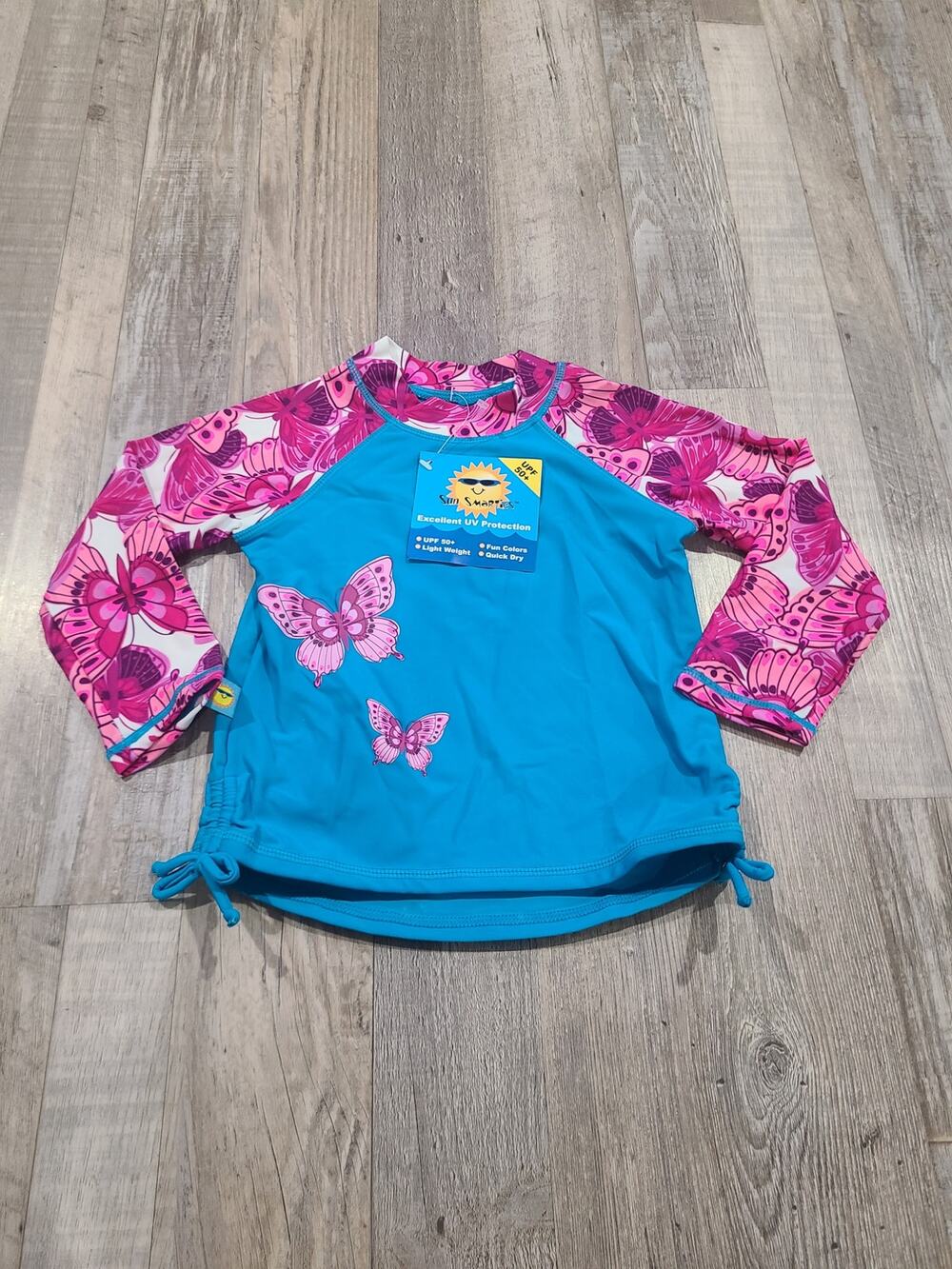 Sun smarties one step ahead 2t rashgaurd  long sleeve swim top new with tags